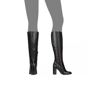 Elegant Black Knee-High Leather Boots